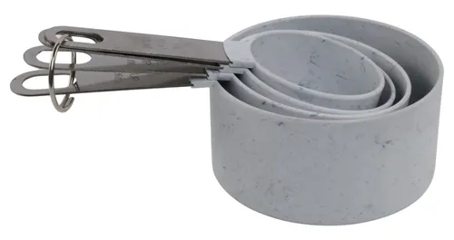 White & Metal Measuring Cup Set