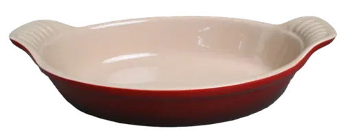 Burnt Red Oval Au Gratin Baking Dish