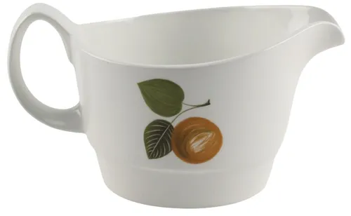 White Gravy Boat With Fruit Motif