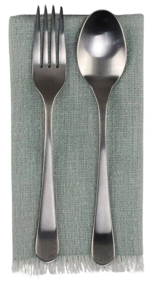 Sage Cocktail Napkin With White Fringe