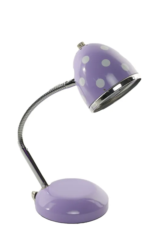 Lilac Purple With White Polka Dots Desk Lamp