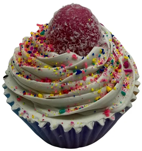 Artificial Vanilla Cupcake With Confetti Sprinkles & Cherry