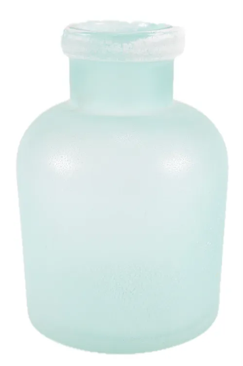Light Turquoise Frosted Glass Vase