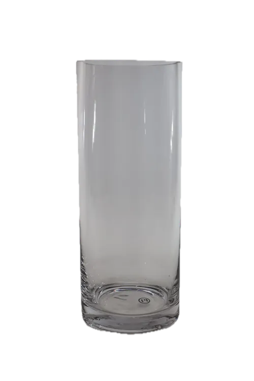 Smaller Plain Cylinder Clear Glass Vase