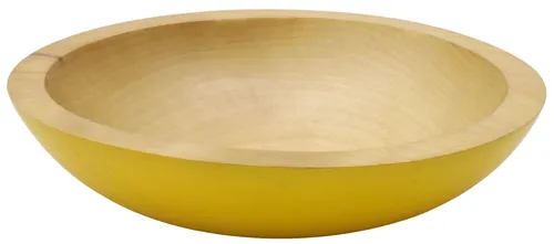Yellow & Natural Wood Bowl
