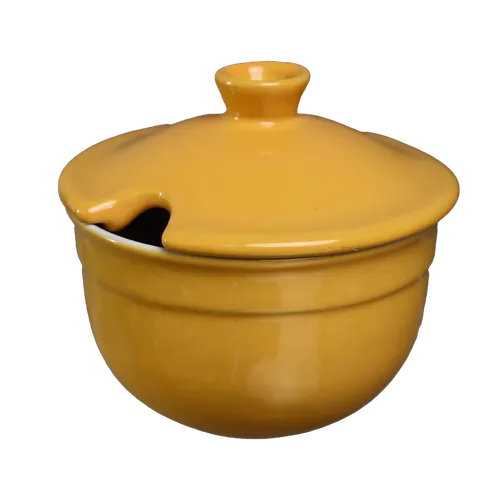 Sun Glow Yellow Sugar Bowl With Lid