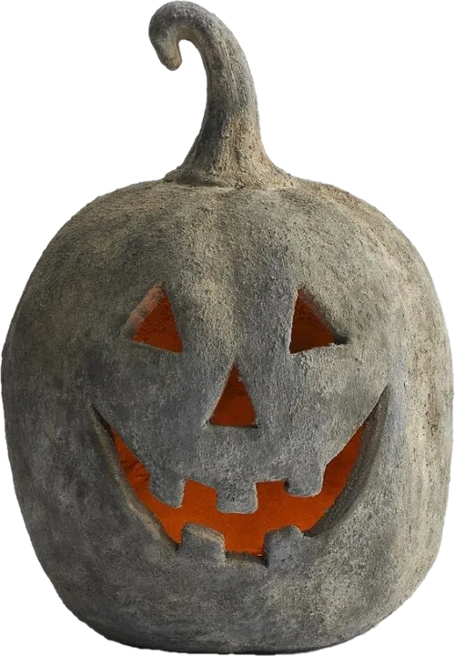Tall Black Terracotta Halloween Jack O Lantern