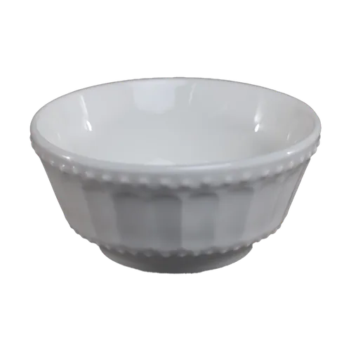 White Fancy Patterned Pinch Bowl