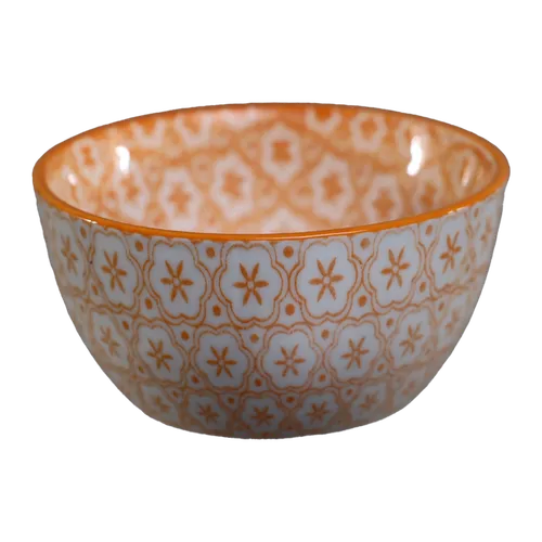 Orange Stars On White Ceramic Small Bowl
