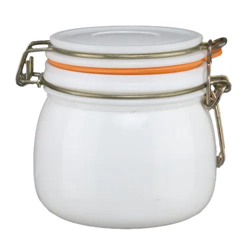 White Glass Storage Jar