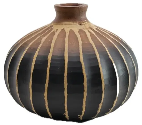 Blackened Pumpkin Wood Vase