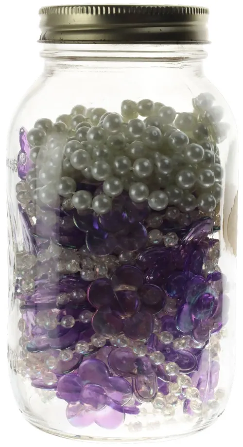 Glass Jar With Beaded Necklaces