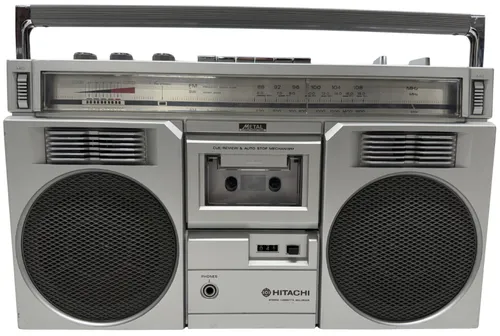 Vintage Silver Cassette Radio Ghettoblaster