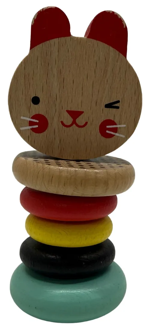 Wood Bunny Rabbit Baby Rattle