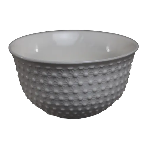White Embossed Starburst Small Bowl