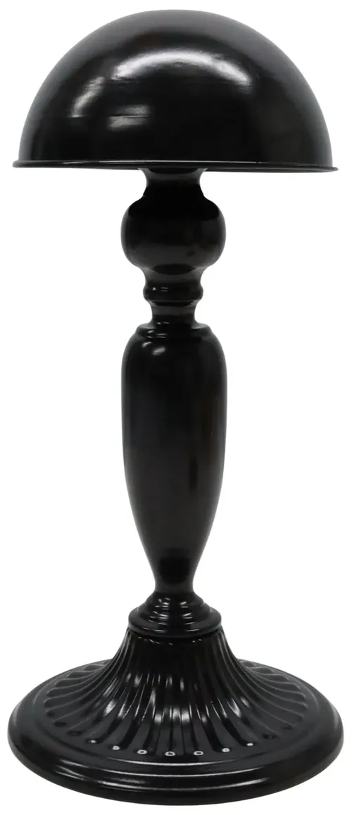 Black Metal Ornate Wig & Hat Display Stand 