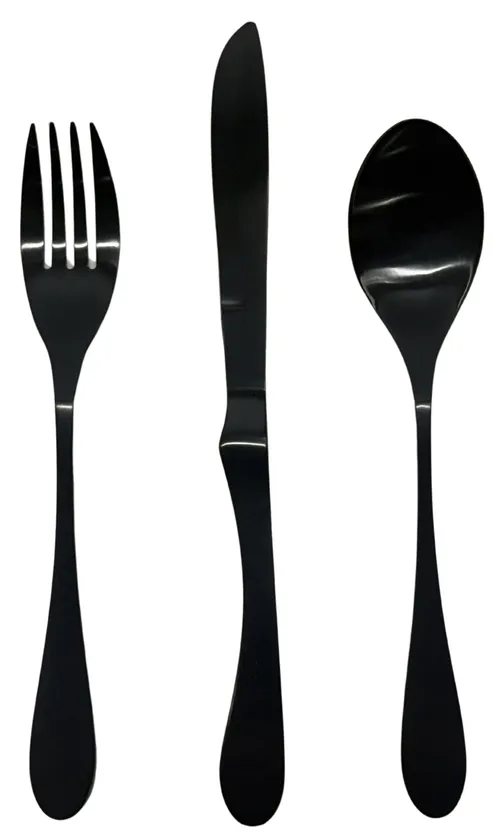 12 Piece Black Matte Cutlery Set
