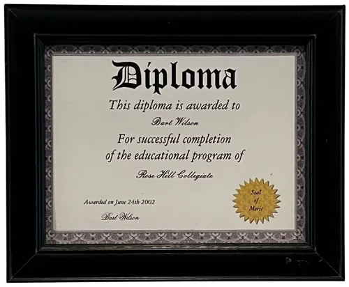 Collegiate Diploma In Black Frame