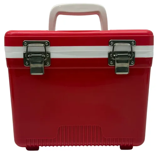 Red & White Cooler With Handle - Small