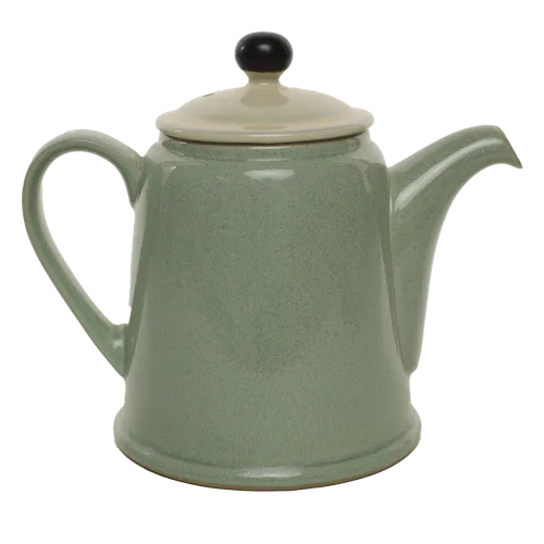 Asparagus Green & Beige Ceramic Teapot