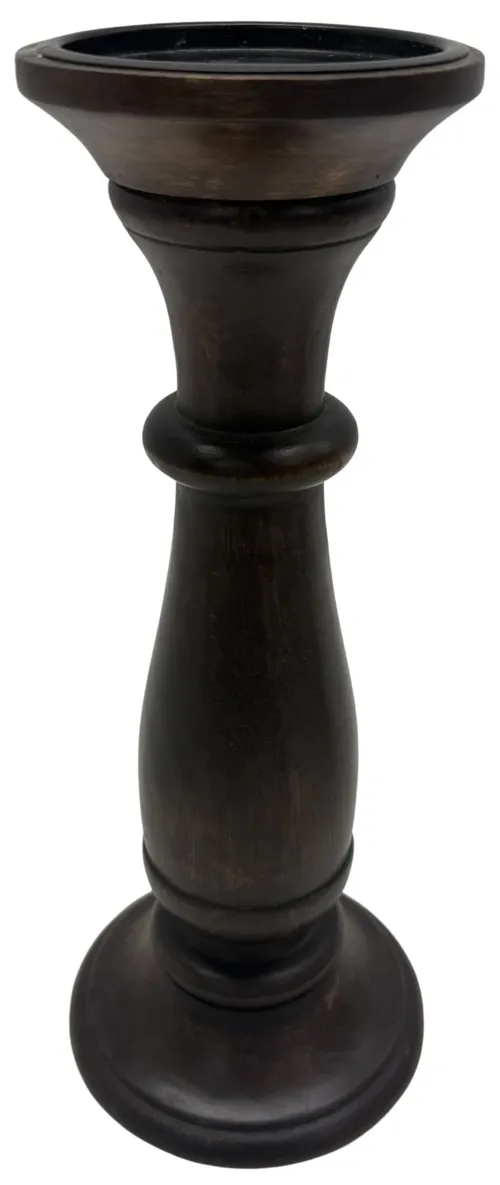 Dark Walnut Wood Candle Holder