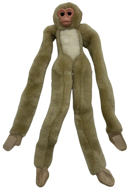 Brown & White Stuffed Hanging Monkey Plush