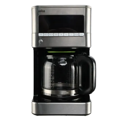 Silver Brushed Metal Drip Coffee Maker