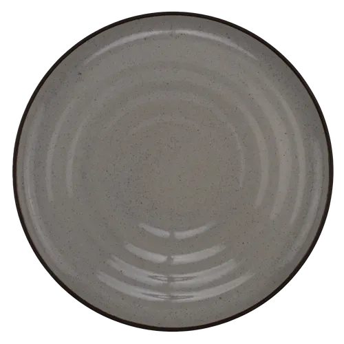 Sandy Beach Ripple With Brown Rim Dinner Plate
