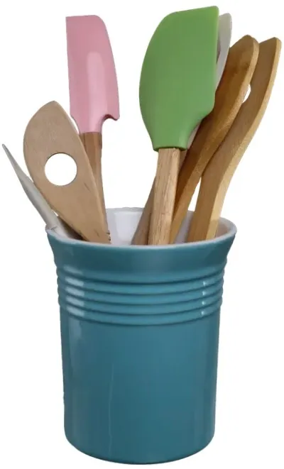 Umpire Blue Utensil Holder With 7 Utensils