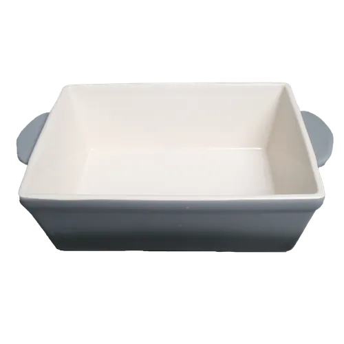 Gradient Grey Deep Dish Rectangular Baking Dish With Handles