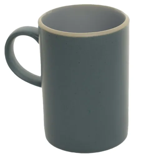 Slate Blue Mug With Cream Lip