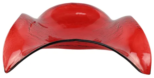 Red Curved Glass Decorative Bowl