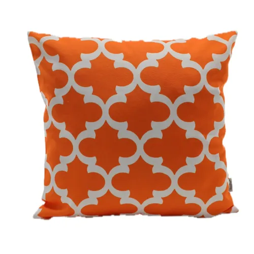 Bright Orange Fleur De Lis Throw Pillow