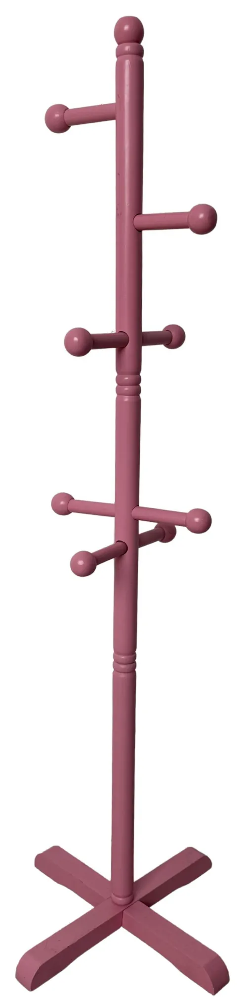 Pink Wood Kids Freestanding Clothing Rack