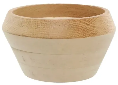 Nautral Wood Banded Vase