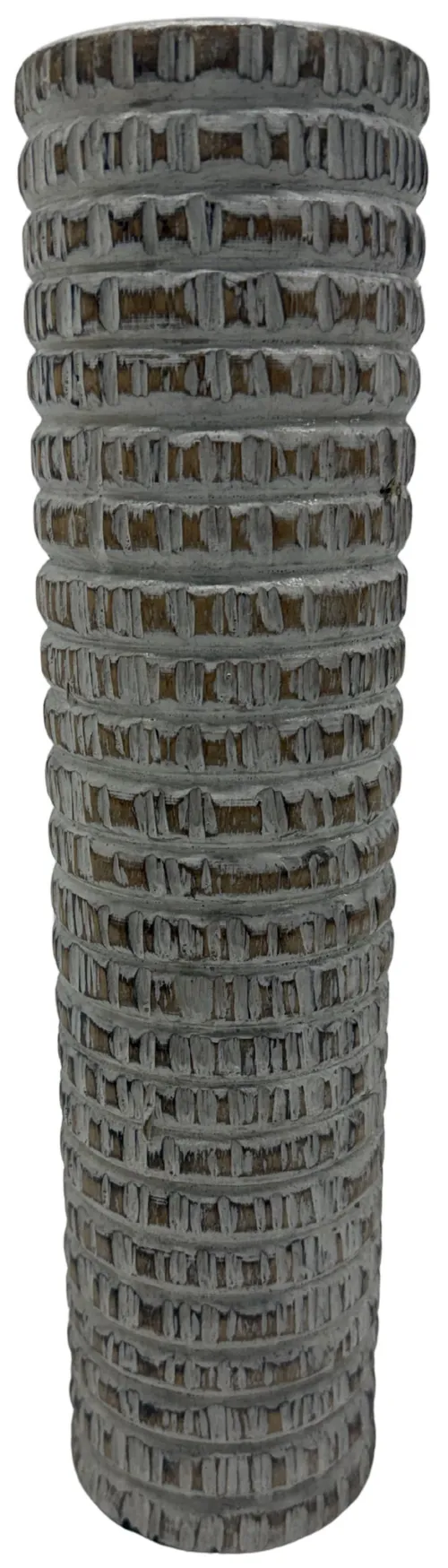 Weathered White Wood Candle Holder - Medium
