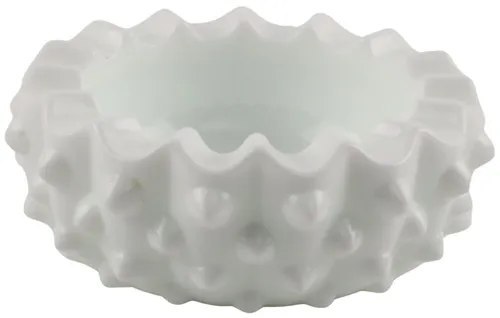White Milk Glass Hobnail Decorative Bowl - Small