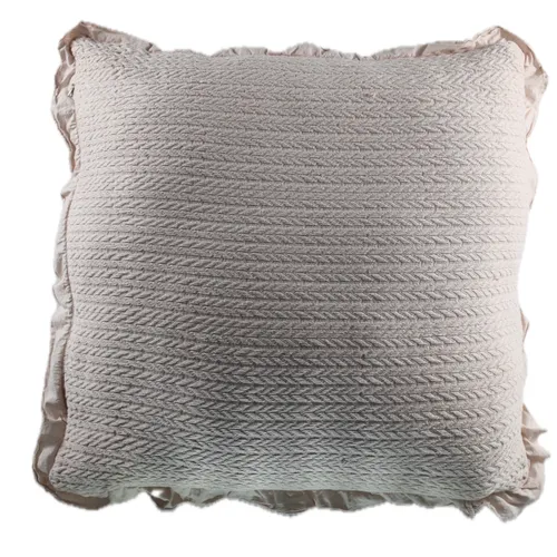 Pale Mountbatten Pink Tufted Throw Pillow
