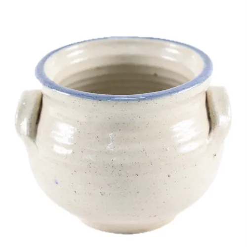 Blue & Beige Ceramic Handle Plant Pot