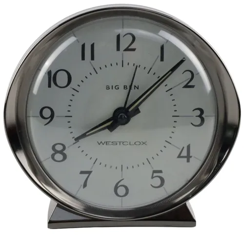 Chrome & White Alarm Clock 