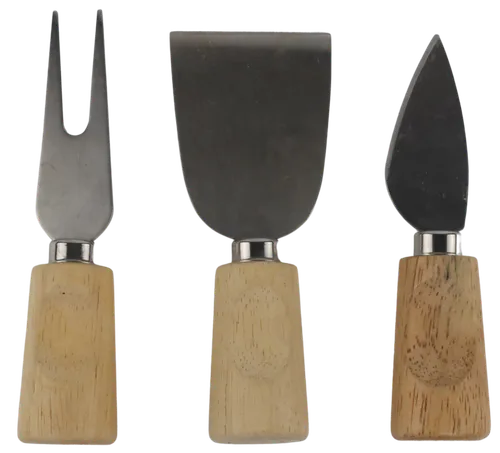 Light Wood 3 Piece Cheese Knife Set