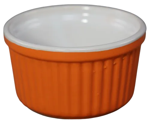 Orange Ribbed Ramekin