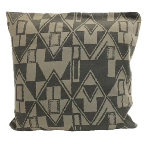 Taupe & Dark Grey Abstract Diamonds & Arrows Throw Pillow