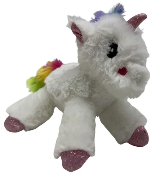 White & Rainbow Stuffed Unicorn Plush With Rattle
