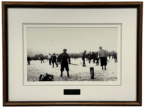 Outdoor Hockey In Wood Frame