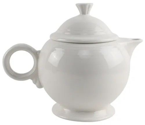 White Teapot With Ring Handle
