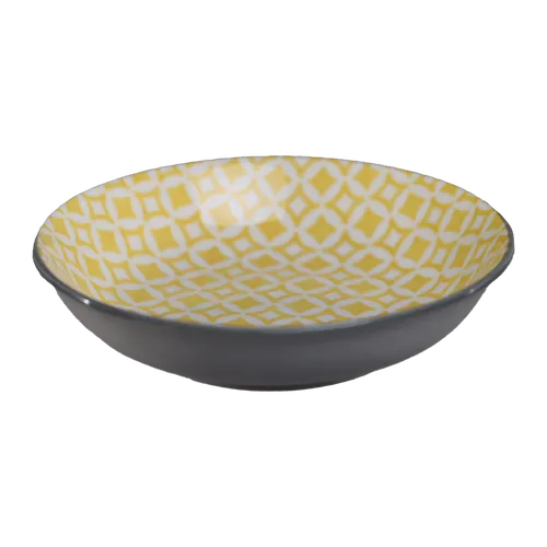 Yellow Diamond Pattern Ceramic Pinch Bowl