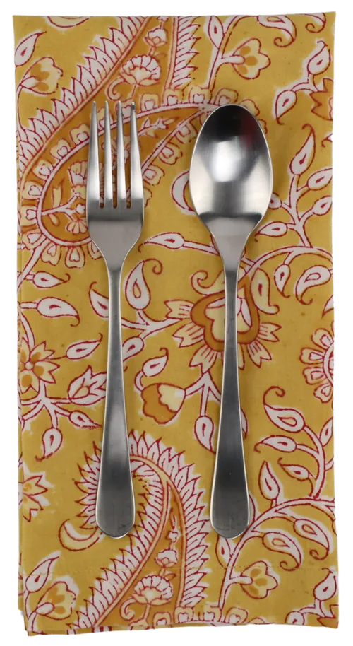 Yellow Harvest Paisley Pattern Napkin