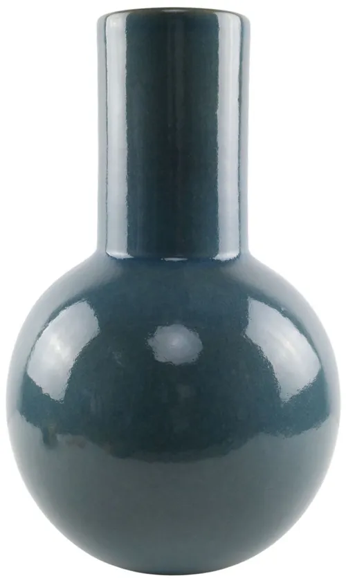 Cadet Blue Crackle Ceramic Vase