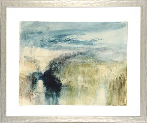 Atmospheric Watercolour On Paper With Silver Frame
